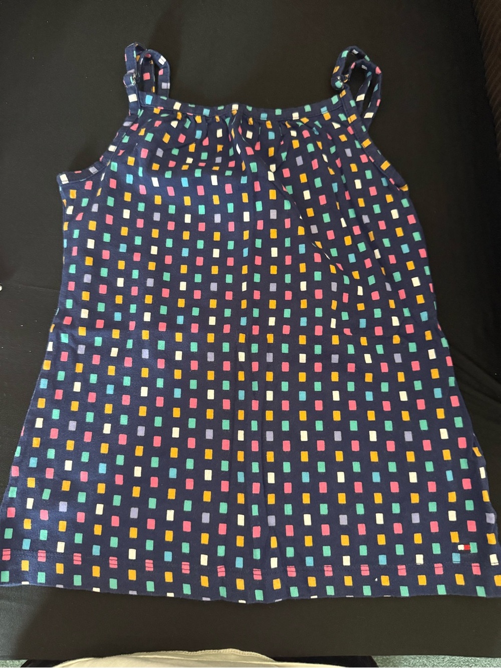 Tommy Hilfiger Navy Multicolor Square-Print Tank Dress